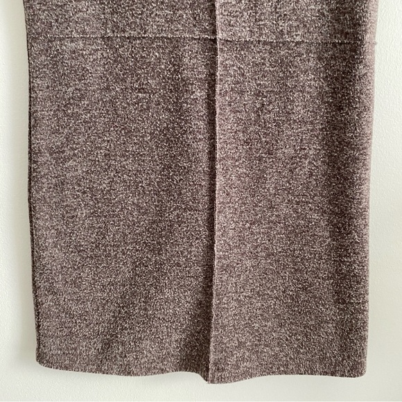 ZARA Wool Blend Heathered Brown Short Sleeve Mockneck Sweater Dress Size S - Picture 6 of 9